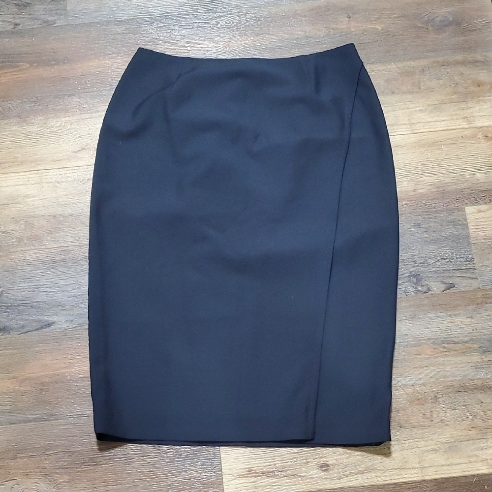 Lafayette 148 New York Blue Pencil Skirt Knee-Length Work